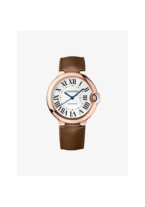 Mens Crwgbb0040 Ballon Bleu De Cartier 18ct Rose-Gold, 0.09ct Brilliant-Cut Diamond, 0.40ct Sapphire and Leather Mechanical Watch