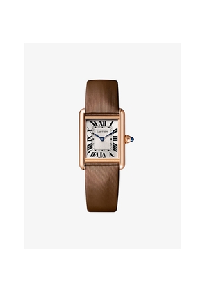 Crwgta0061 Tank Louis Cartier 18ct Rose-Gold and Leather Mechanical Watch