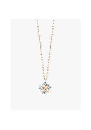 Tiffany & Co Schlumberger Lynn 18ct Rose Gold, Platinum and 0.20ct Diamond Pendant Necklace