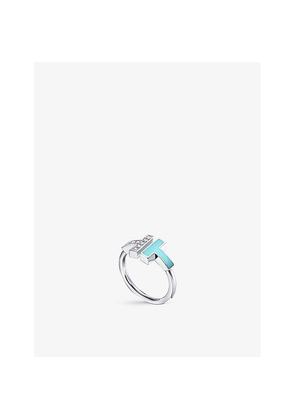 Tiffany & Co Tiffany T 18ct White-Gold, Turquoise and 0.07ct Diamond Ring