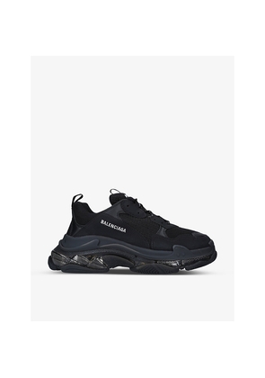 Mens Balenciaga Men's Triple S Leather and Mesh Mid-Top Trainers