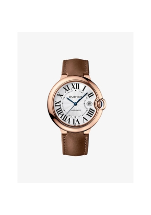 Mens Cartier Crwgbb0041 Ballon Bleu 18ct Rose-Gold and Leather Watch