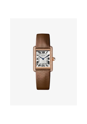 Crwjta0034 Tank Louis Cartier 18ct Rose-Gold, Diamond and Leather Mechanical Watch
