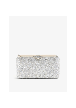 Womens Jimmy Choo Ellipse Coarse Glitter Clutch