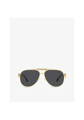 Womens Versace Ve2236 Aviator-Frame Metal Sunglasses