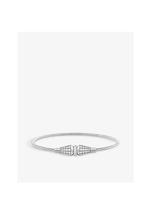 Mens Jack De Boucheron Single 18ct White-Gold and 1.76ct Round Diamond Bracelet