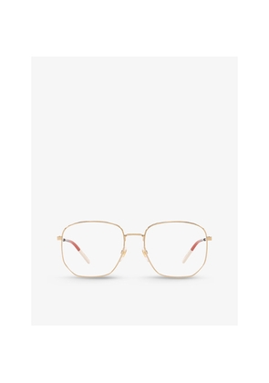 Womens Gucci Gg0396O Hexagon-Frame Metal Glasses