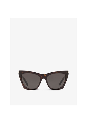 Womens Saint Laurent Sl214 Kate Cat-Eye-Frame Acetate Sunglasses