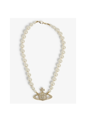 Womens Vivienne Westwood Jewellery Bas Relief Yellow-Gold Tone Brass, Pearl and Swarovski Crystal Choker