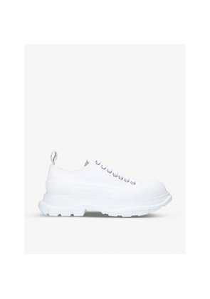 Womens Mcqueen Women's Tread Slick Lace-Up Cotton-Canvas Trainers