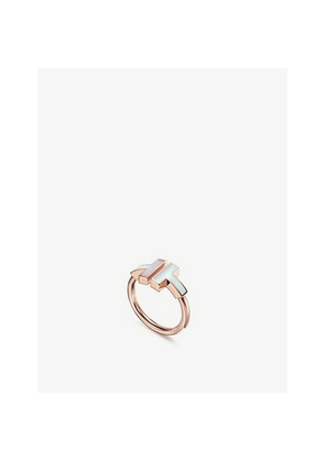 Tiffany & Co Tiffany T Square 18ct Rose-Gold and Mother-Of-Pearl Ring