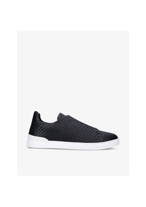 Mens Zegna Pelletessuta Woven Leather Low-Top Trainers