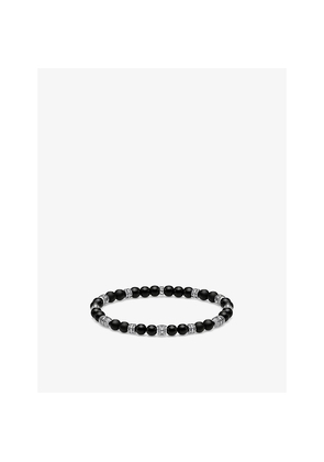 Womens Thomas Sabo Lucky Charms Sterling Silver and Obsidian Beaded Bracelet
