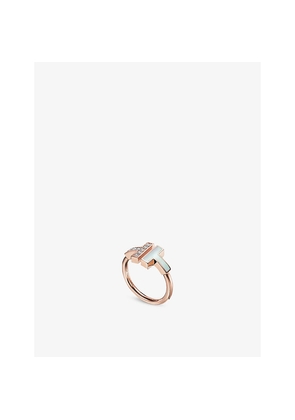 Womens Tiffany & Co Tiffany T 18ct Rose-Gold, Mother-Of-Pearl and 0.07ct Diamond Ring