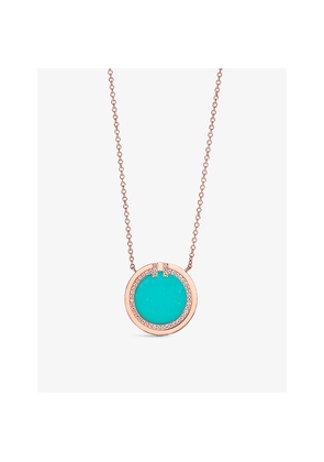 Tiffany & Co Tiffany T Circle 18ct Rose-Gold, Turquoise and Diamond Pendant Necklace