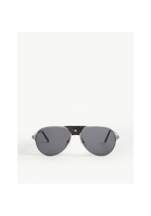 Womens Cartier ct0034S Pilot-Frame Sunglasses