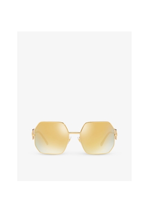 Womens Versace Ve2248 Geometric-Frame Metal Sunglasses