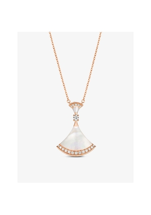 Bvlgari Diva's Dream 18ct Rose Gold, 0.28ct Round-Cut Pavé Diamonds and Mother-Of-Pearl Necklace