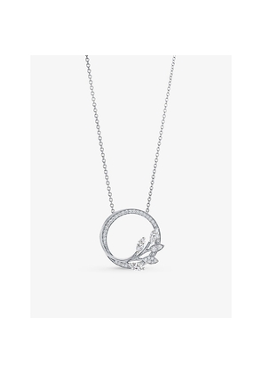 Tiffany & Co Vine Circle Small Platinum and 0.39ct Brilliant- and Marquise-Cut Diamond Pendant Necklace