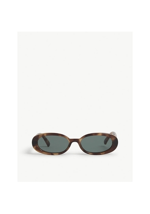 Womens Le Specs Outta Love Oval-Frame Polycarbonate Sunglasses