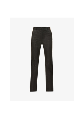 Womens Joseph Coleman High-Rise Leather Trousers