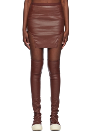 Rick Owens Brown Diana Denim Miniskirt