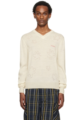 Marni Off-White V-Neck Sweater