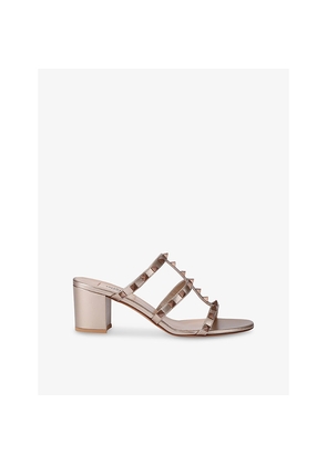 Womens Valentino Garavani Rockstud Leather Heeled Mules