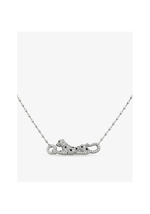 Panthère De Cartier 18ct White-Gold, Lacquer, Emerald and Diamond Necklace