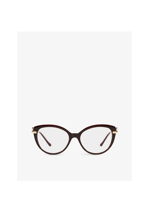 Womens ct0283O Panthère De Cartier Cat-Eye Frame Acetate and Metal Glasses
