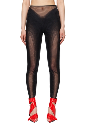 Mugler Black Illusion Leggings