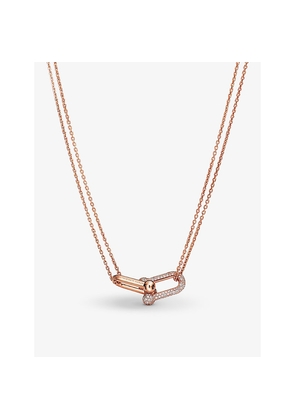 Tiffany & Co Tiffany Hardwear 18ct Rose-Gold and 0.74ct Pavé Diamonds Double-Link Pendant Necklace