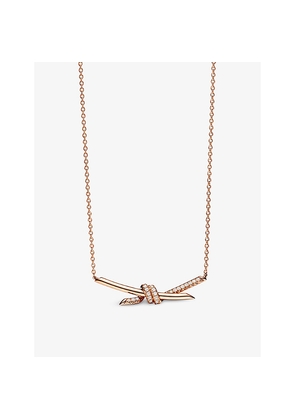 Tiffany & Co Tiffany Knot 18ct Rose-Gold and 0.25ct Brilliant-Cut Diamond Pendant Necklace