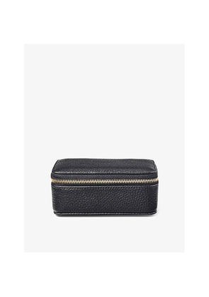 Aspinal Of London Travel Medium Logo-Print Grained-Leather Jewellery Case
