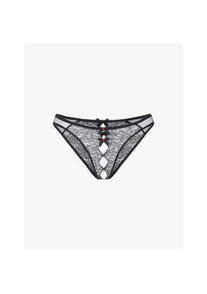 Womens Agent Provocateur Lorna Panelled-Lace and Mesh Briefs