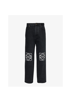 Mens Loewe Anagram-Embellished Straight-Leg Jeans