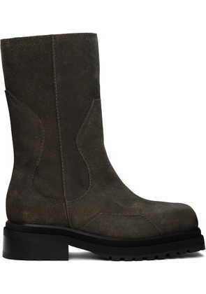 Eckhaus Latta Brown Stacked Boots