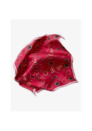 Womens Diabolo De Cartier Motif-Print Silk Scarf 90cm x 90cm
