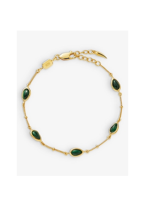 Womens Missoma Mala 18ct Yellow Gold-Plated Vermeil Sterling-Silver and Malachite Bracelet