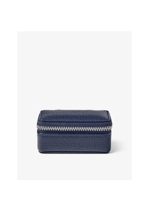 Womens Aspinal Of London Logo-Print Small Grained-Leather Jewellery Case