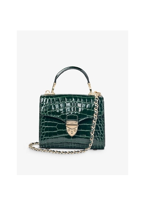 Womens Aspinal Of London Mayfair Mini Crocodile-Embossed Leather Bag
