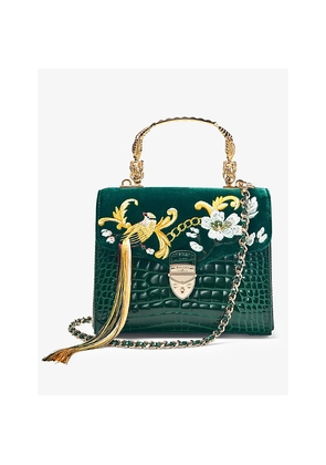 Womens Aspinal Of London Midi Mayfair Limited-Edition Velvet Top-Handle Bag