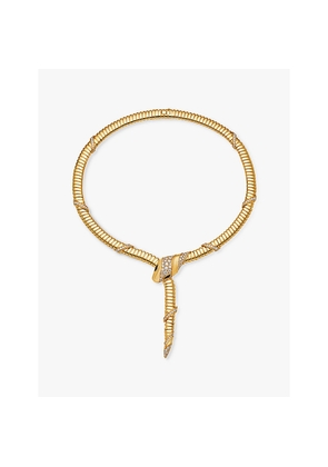 Bvlgari Serpenti Tubogas 18ct Yellow-Gold, 3.08ct Brilliant-Cut Diamond and Onyx Necklace