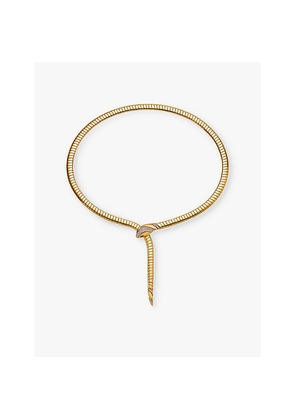 Bvlgari Serpenti Tubogas 18ct Yellow-Gold, 0.46ct Brilliant-Cut Diamond and Onyx Necklace