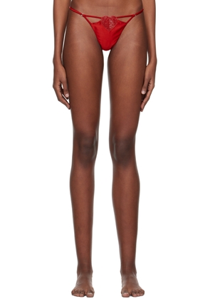 Fleur du Mal Red Queen Of Hearts V-String Thong
