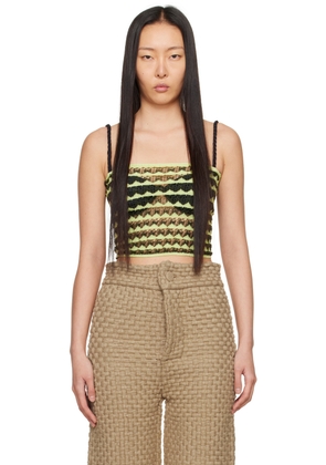 Isa Boulder SSENSE Exclusive Green Lacey Tube Top
