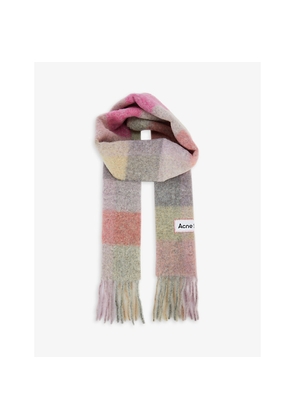 Womens Acne Studios Vally Checked Wool-Blend Scarf