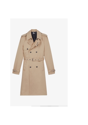 Mens The Kooples Double-Breasted Cotton Trench Coat