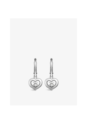 Chopard Happy Diamonds 18ct White-Gold and 0.10ct Brilliant-Cut Diamond Earrings