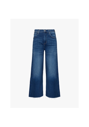 Womens Citizens Of Humanity Lyra Cropped Wide-Leg Stretch-Denim Jeans